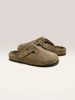 BOSABO Taupe Velours Klompen