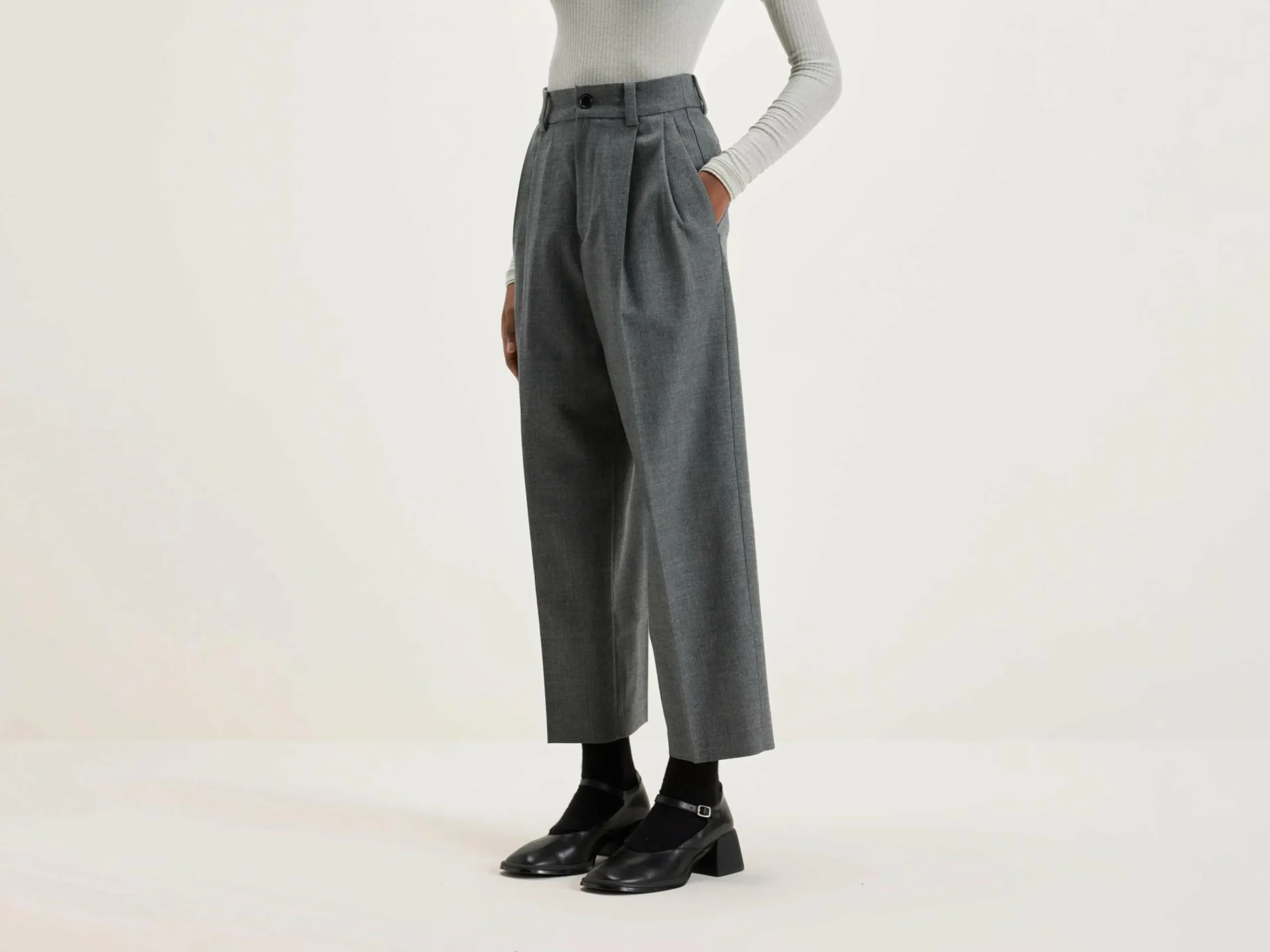 NICHOLSON & NICHOLSON Port Rechte Broek Van Wol
