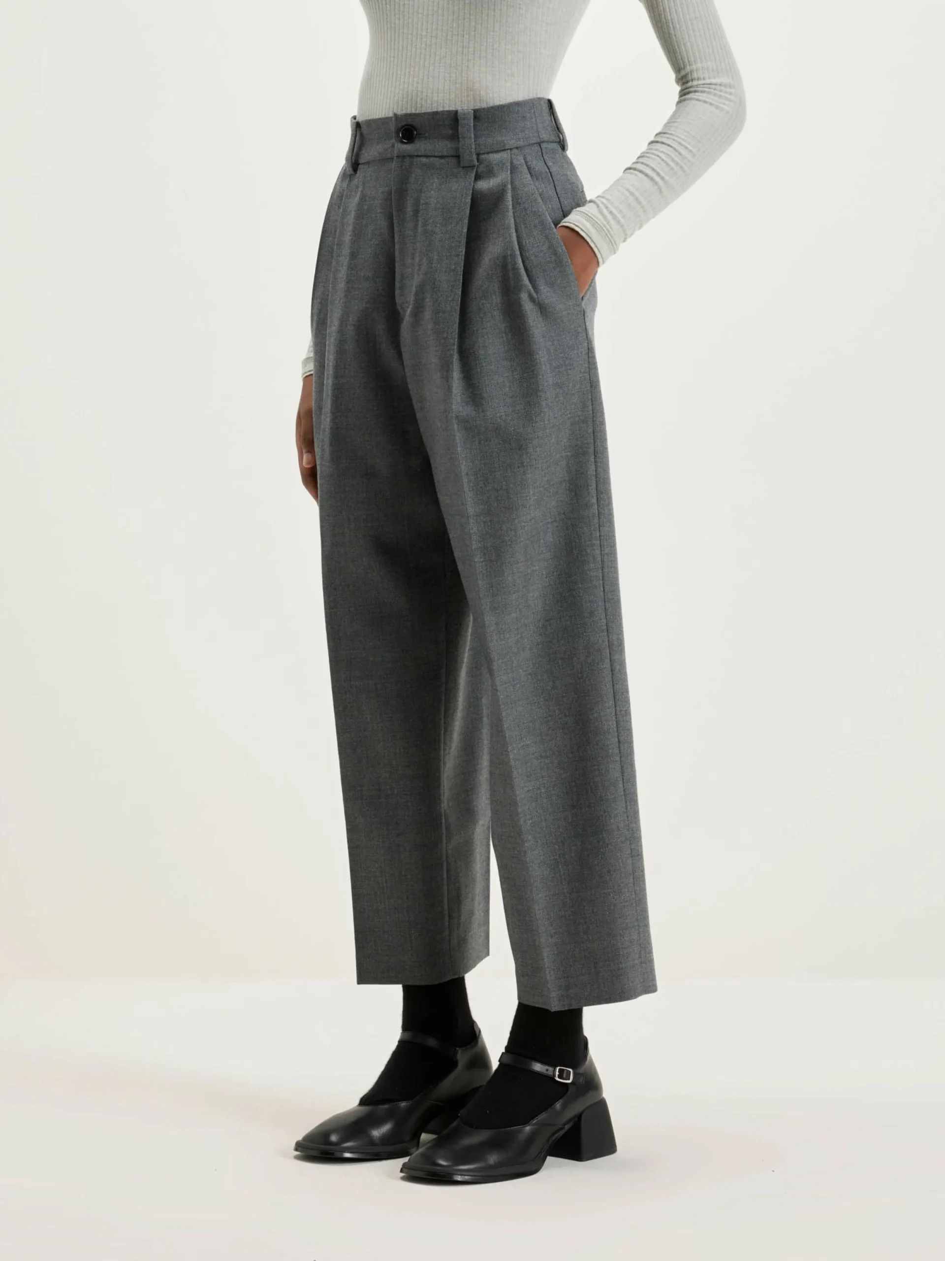 NICHOLSON & NICHOLSON Port Rechte Broek Van Wol